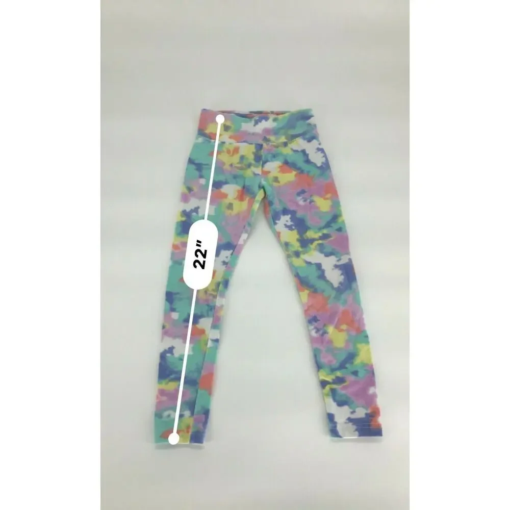 Justice Girls Leggings Abstract Colorful Stretch 6